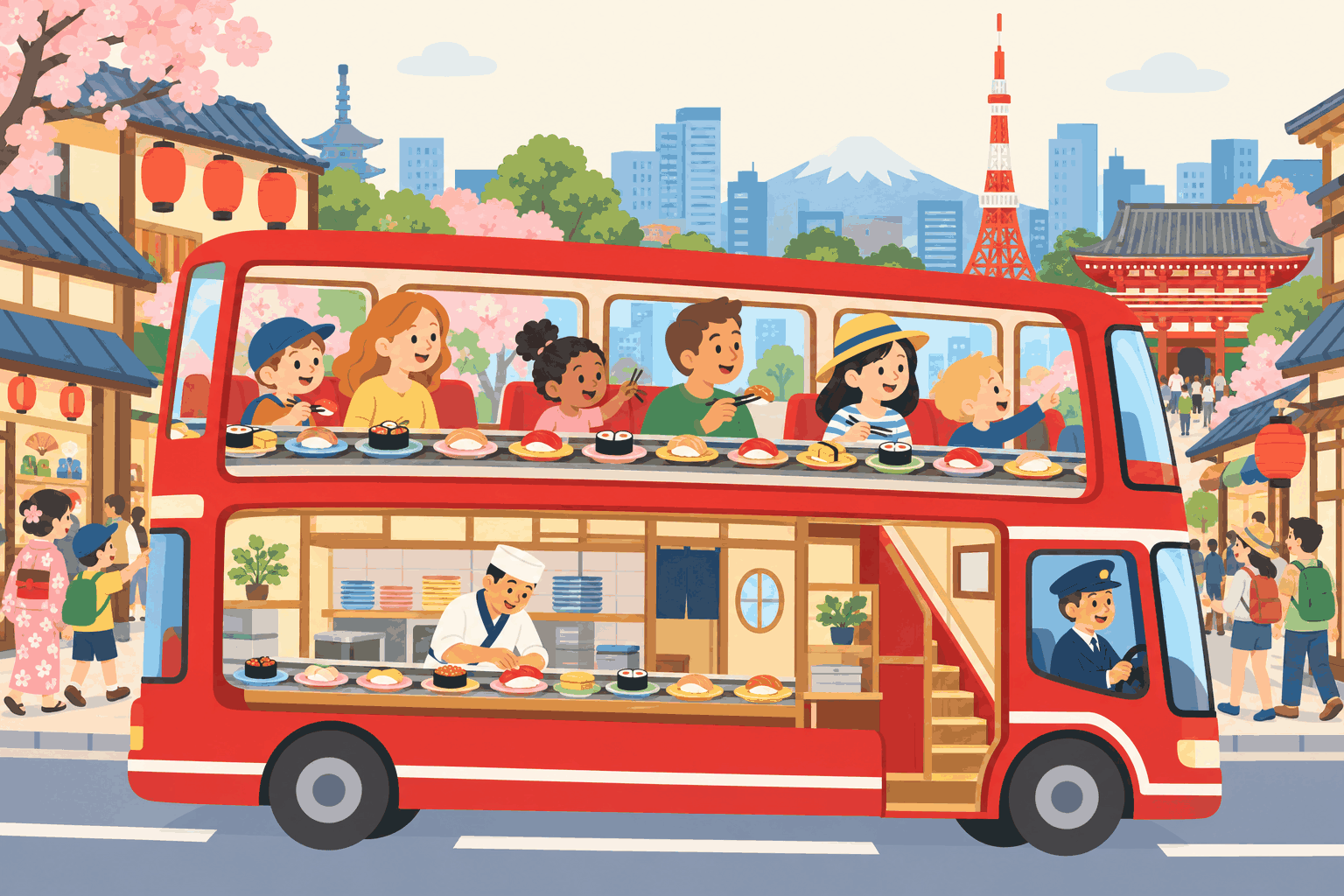 邊看風景邊吃迴轉壽司，東京新巴士上路（插圖）